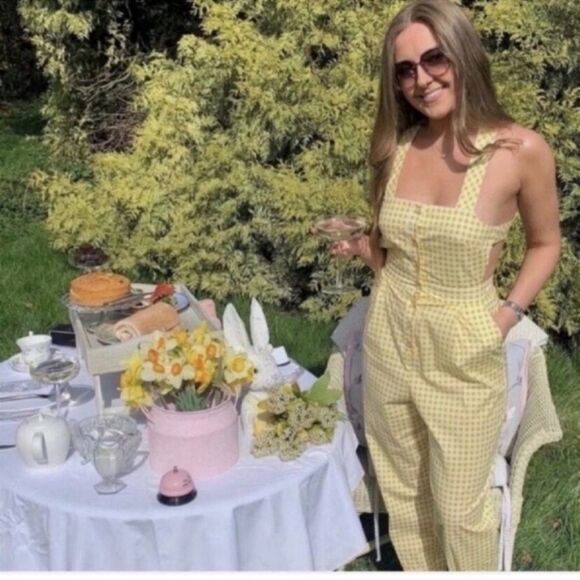 Zara Gingham Overalls - Picture 1 of 12